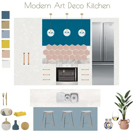 Our Modern Art Deco Reno - Kitchen Interior Design Mood Board by JoannaLee