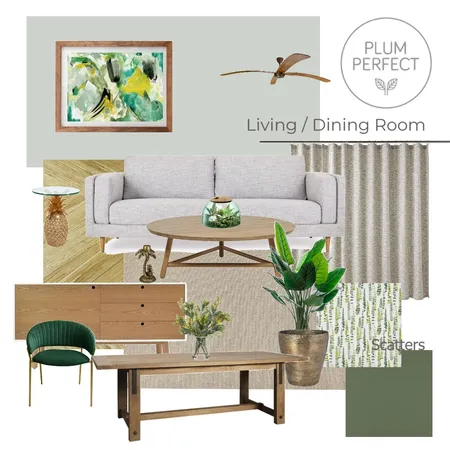 Assignment 9 - Living / Dining  Room Interior Design Mood Board by plumperfectinteriors