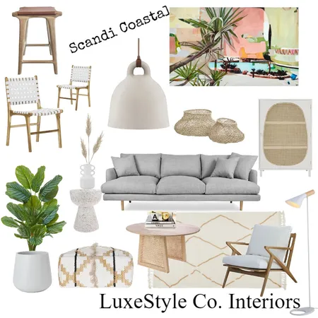 Scandi Coastal Leather Interior Design Mood Board by Luxe Style Co.