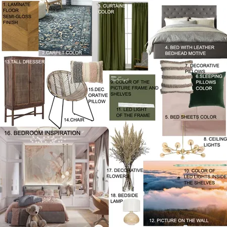 Bedroom design scheme Interior Design Mood Board by Meliha