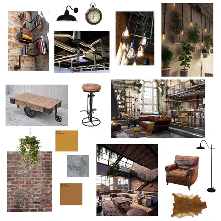 Industrial Style Interior Design Mood Board by Bianca.rc