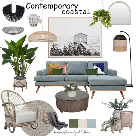 Coastal contemporary Interior Design Mood Board by HomelyAddiction