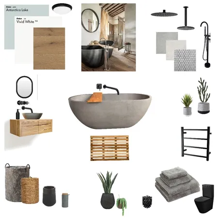 Wabi Sabi Bathroom Interior Design Mood Board by njparker@live.com.au