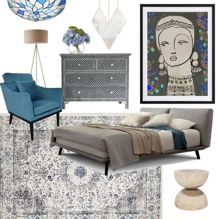 art deco moody bedroom Interior Design Mood Board by Sisu Styling
