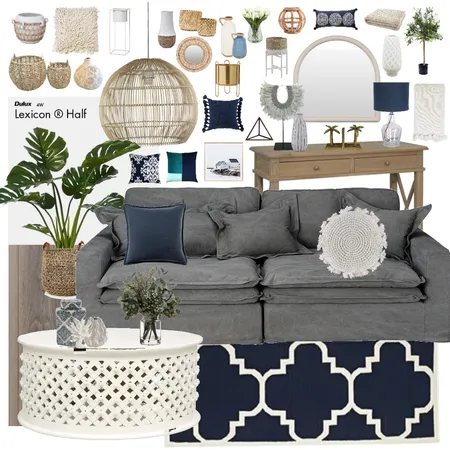 Blue living room Interior Design Mood Board by kristens