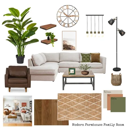 Modern Farmhouse Family Room Interior Design Mood Board by CAquilino