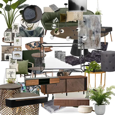 Concrete Jungle Living room Interior Design Mood Board by Noviana’s Interiors
