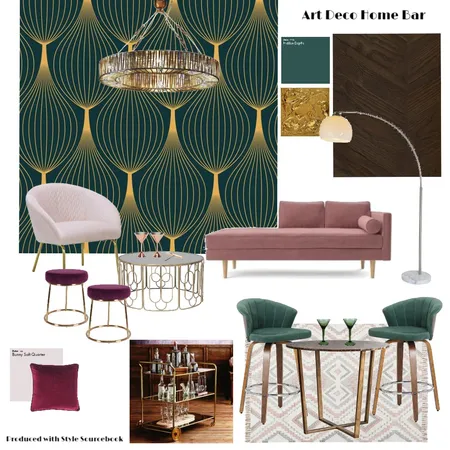 Art Deco Home Bar Interior Design Mood Board by Kim Bongers