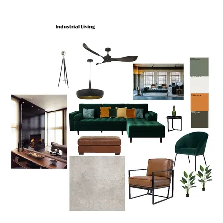 Industrial Living Room Interior Design Mood Board by Sandy Giles on Style Sourcebook