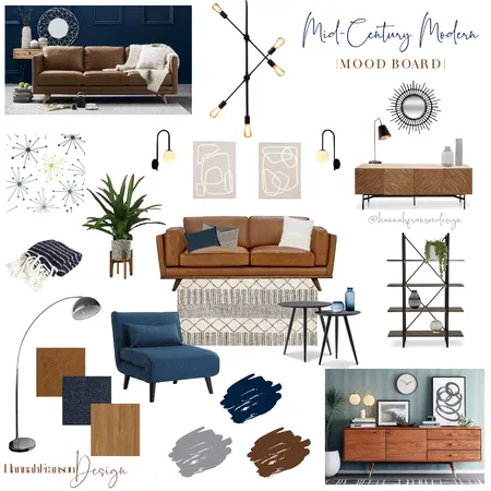 Mid-Century Modern Mood Board Interior Design Mood Board by Hannah Franson | Design