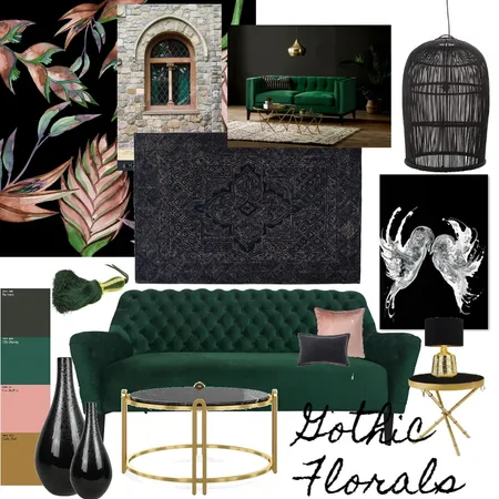 Gothic Florals Interior Design Mood Board by Mrs.Hinchcliffe