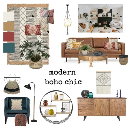 modern boho Interior Design Mood Board by stacialb1