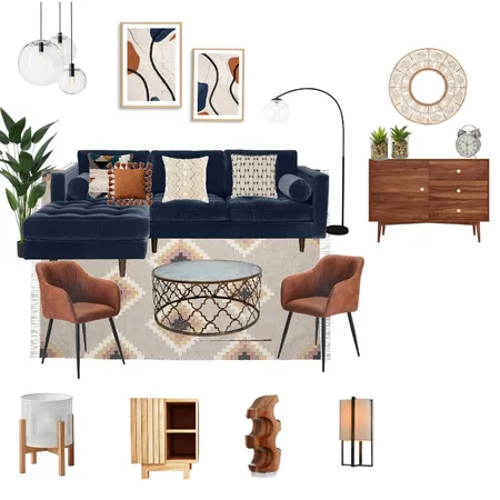 Mid Century Modern Interior Design Mood Board by pranidhi puri