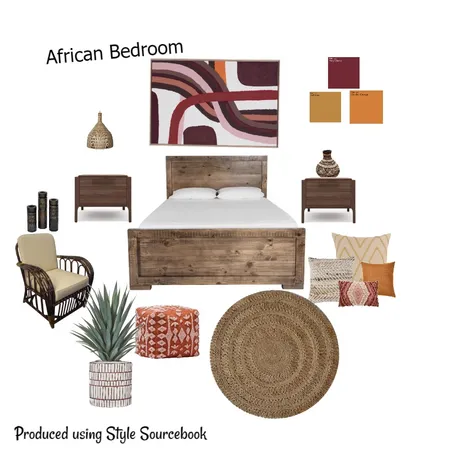 African Bedroom Interior Design Mood Board by whytedesignstudio