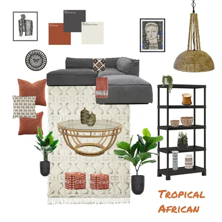 African Tropical Interior Design Mood Board by Jeannette vanLagen