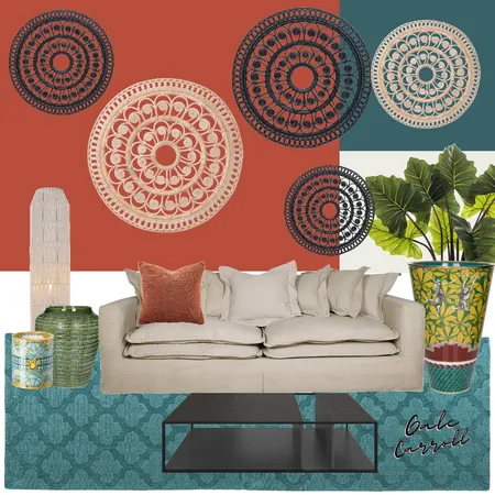 Boho 2021 Colour Trend - Living Area Interior Design Mood Board by Gale Carroll