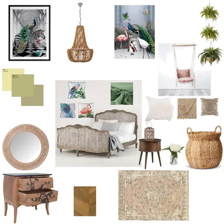 bohemian bedroom module 3 Interior Design Mood Board by marie blanchfield