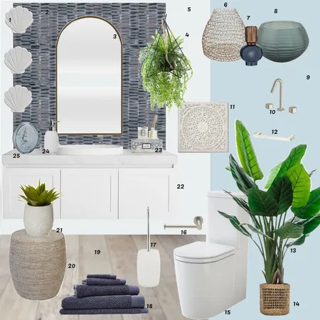 Powder Room Interior Design Mood Board by CarolineB