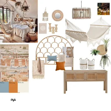 Boho Bedroom Interior Design Mood Board by traceycmd