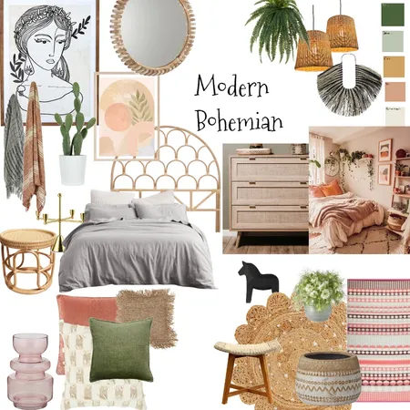 modern bohemian Interior Design Mood Board by teresa arena