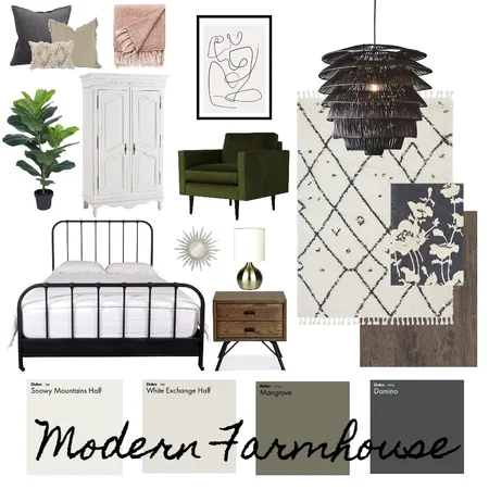 Modern Farmhouse Bedroom Interior Design Mood Board by Haven Home Styling