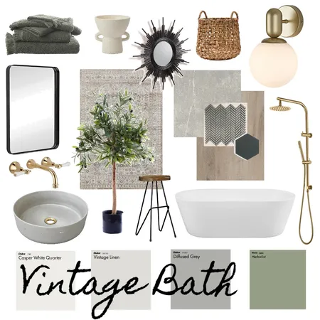 Vintage Bath Interior Design Mood Board by Haven Home Styling