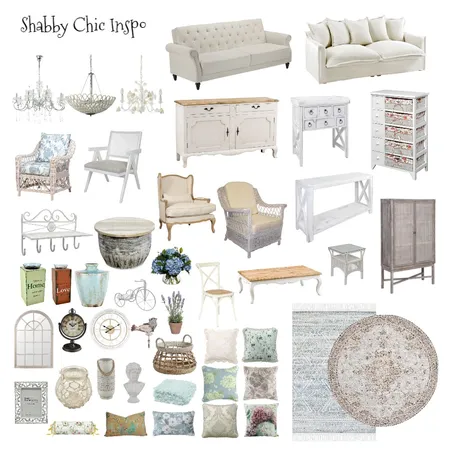 Shabby Chic Inspo Interior Design Mood Board by MelissaKW