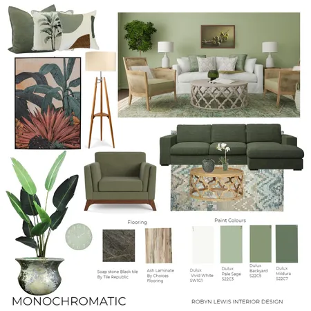 Monochromatic assignment 6 Interior Design Mood Board by RobynLewisCourse