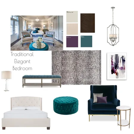 Traditional Elegant Bedroom Interior Design Mood Board by Nanny007