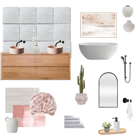 Pink bathroom Interior Design Mood Board by stylefusion