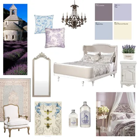 French Provincial Bedroom Interior Design Mood Board by sunnshine