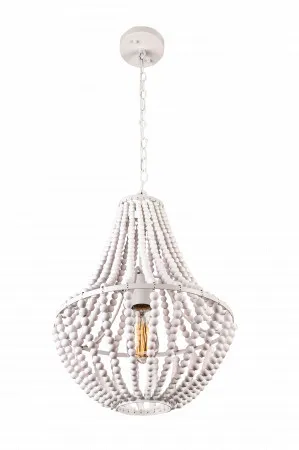 Cocoa Wooden Beaded Pendant by Fat Shack Vintage, a Chandeliers for sale on Style Sourcebook