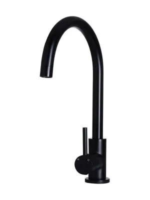 Meir | MATTE BLACK ROUND KITCHEN MIXER TAP by Meir, a Kitchen Taps & Mixers for sale on Style Sourcebook