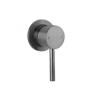 Round Gunmetal Minimal Wall Shower / Basin Mixer by Just in Place, a Bathroom Taps & Mixers for sale on Style Sourcebook