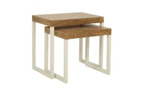 Kortina Nest of Tables in Mangowood / White Leg by OzDesignFurniture, a Side Table for sale on Style Sourcebook