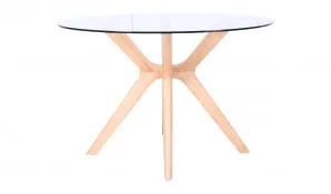 Padma Round Dining Table 120cm in Glass / Clear by OzDesignFurniture, a Dining Tables for sale on Style Sourcebook