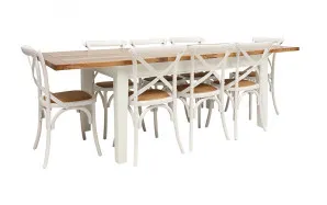 Mango Creek Extension Dining Table 170-250cm in Clear / White by OZ Design, a Dining Tables for sale on Style Sourcebook