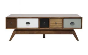 Sari Art Coffee Table with Drawers 130cm in Tea Brown / Multi by OZ Design, a Coffee Table for sale on Style Sourcebook