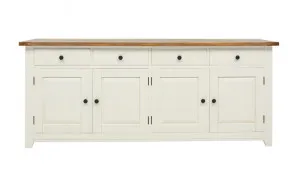 Mango Creek 4 Door Buffet 208cm in Clear / White by OZ Design, a Sideboards, Buffets & Trolleys for sale on Style Sourcebook