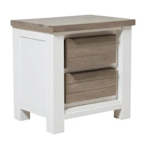 Halifax Side Table 60cm in Acacia Grey / White by OzDesignFurniture, a Side Table for sale on Style Sourcebook