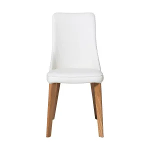 Panama Dining Chair in Leather Pure White / Clear by OzDesignFurniture, a Dining Chairs for sale on Style Sourcebook