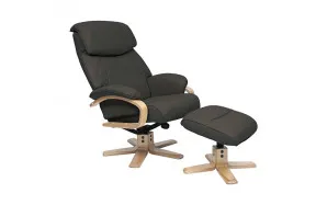 Turner Recliner Chair + Ottoman in Charcoal / Natural Leg by OZ Design, a Chairs for sale on Style Sourcebook
