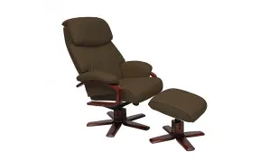 Turner Recliner Chair + Ottoman in Chocolate / Chocolate Leg by OZ Design, a Chairs for sale on Style Sourcebook