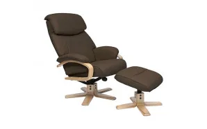 Turner Recliner Chair + Ottoman in Chocolate / Natural Leg by OzDesignFurniture, a Chairs for sale on Style Sourcebook