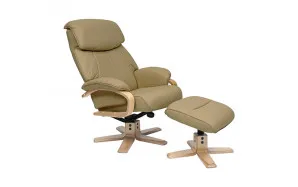 Turner Recliner Chair + Ottoman in Almond / Natural Leg by OZ Design, a Chairs for sale on Style Sourcebook