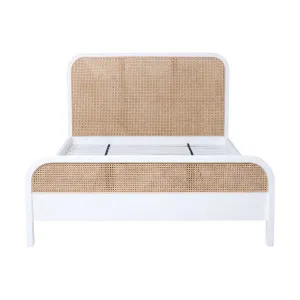 Willow Queen Bed Frame in Mangowood White / Rattan by OZ Design, a Beds & Bed Frames for sale on Style Sourcebook