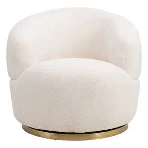 Munich Swivel Occasional Chair in Shearling Fabric White by OzDesignFurniture, a Chairs for sale on Style Sourcebook