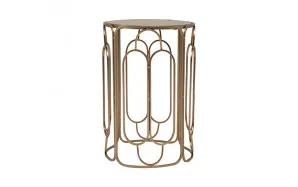 Celeste Round Side Table High 41.5cm in Copper Gold / Mirror by OzDesignFurniture, a Side Table for sale on Style Sourcebook