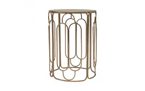 Celeste Round Side Table Low 36cm in Copper Gold / Mirror by OzDesignFurniture, a Side Table for sale on Style Sourcebook