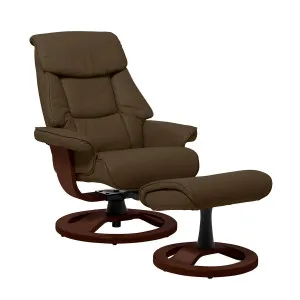 Reggie Recliner Chair + Ottoman  in Chocolate / Chocolate Leg by OZ Design, a Chairs for sale on Style Sourcebook